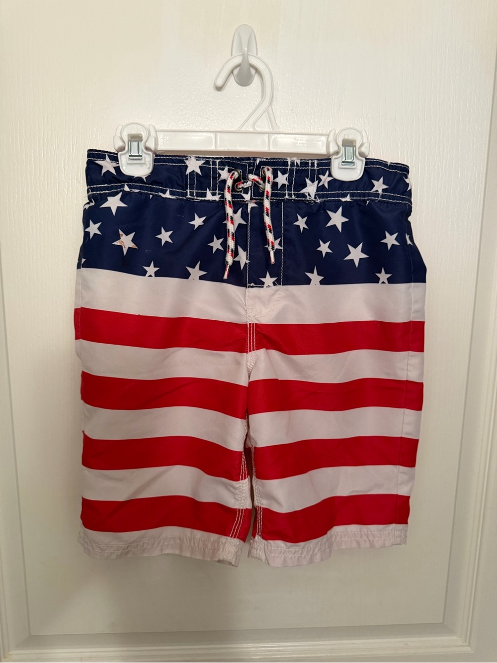 OshKosh B'gosh Kids Flag Print Swim Trunks - Navy, Red & White